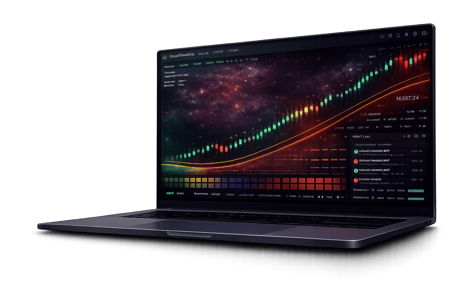 Automated trading workflow preview on a laptop
